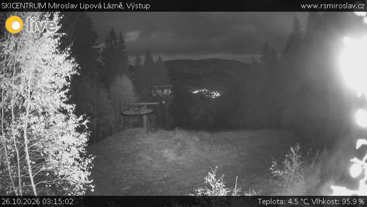 SKICENTRUM Miroslav Lipová Lázně - Výstupní stanice lanové dráhy - 26.10.2026 v 03:15