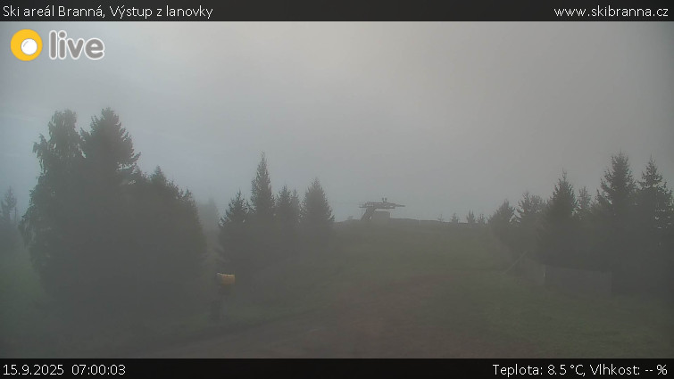 Ski areál Branná - Výstup z lanovky - 15.9.2025 v 07:00 Ski areál Branná - Výstup z lanovky - 15.9.2025 v 07:00