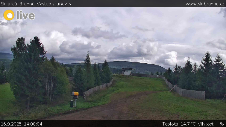 Ski areál Branná - Výstup z lanovky - 16.9.2025 v 14:00