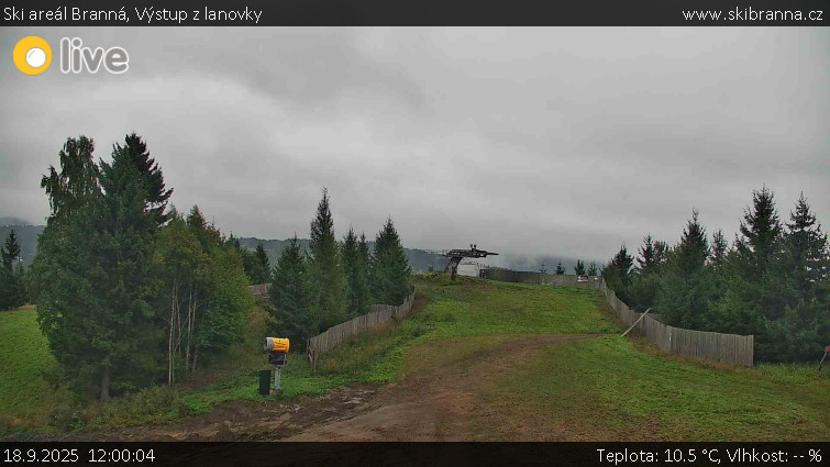 Ski areál Branná - Výstup z lanovky - 18.9.2025 v 12:00