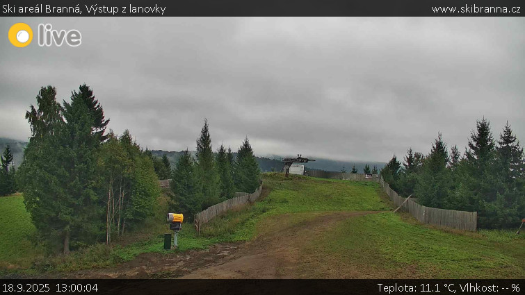 Ski areál Branná - Výstup z lanovky - 18.9.2025 v 13:00