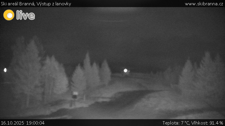 Ski areál Branná - Výstup z lanovky - 16.10.2025 v 19:00 Ski areál Branná - Výstup z lanovky - 16.10.2025 v 19:00