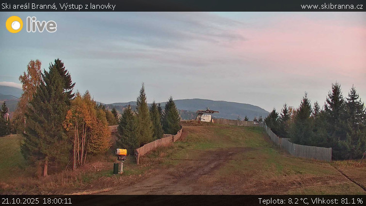 Ski areál Branná - Výstup z lanovky - 21.10.2025 v 18:00 Ski areál Branná - Výstup z lanovky - 21.10.2025 v 18:00
