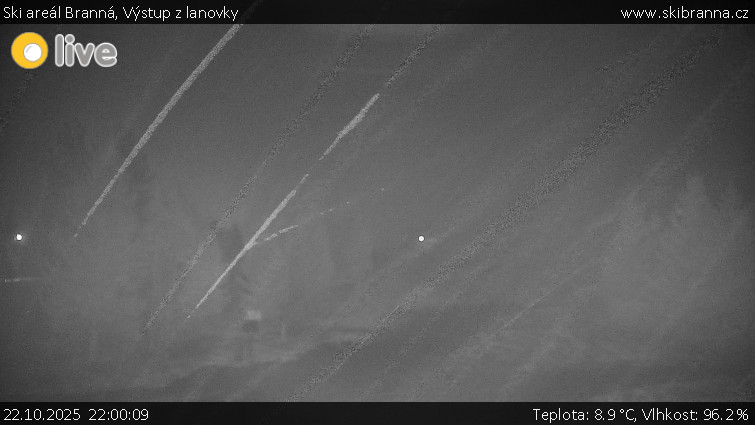 Ski areál Branná - Výstup z lanovky - 22.10.2025 v 22:00 Ski areál Branná - Výstup z lanovky - 22.10.2025 v 22:00