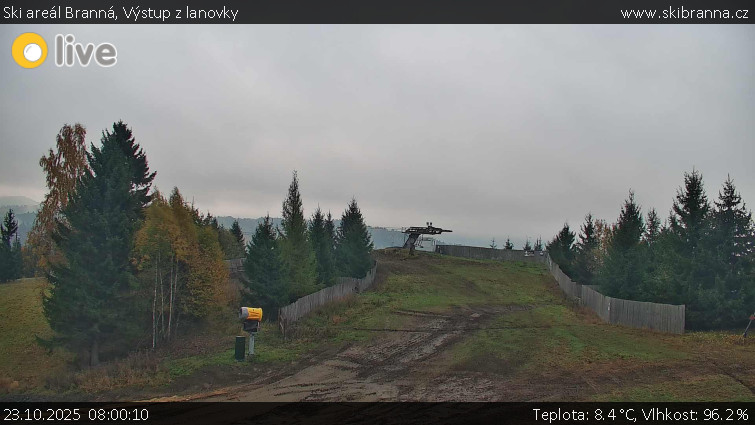 Ski areál Branná - Výstup z lanovky - 23.10.2025 v 08:00 Ski areál Branná - Výstup z lanovky - 23.10.2025 v 08:00