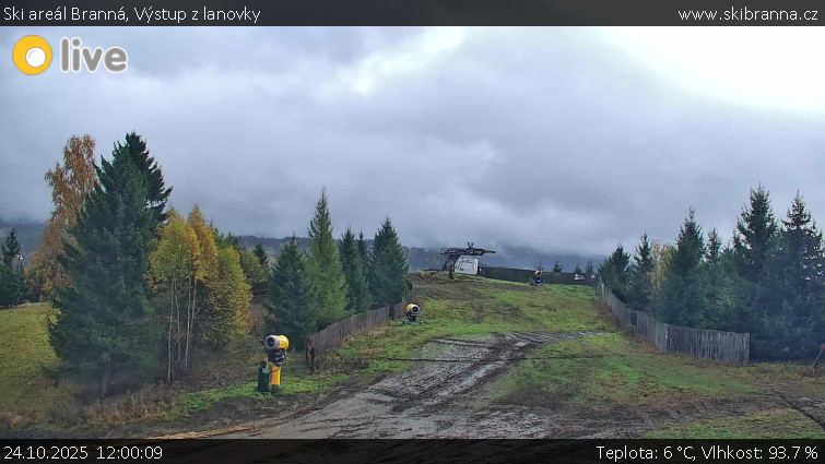 Ski areál Branná - Výstup z lanovky - 24.10.2025 v 12:00