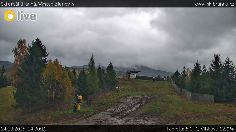Ski areál Branná - Výstup z lanovky - 24.10.2025 v 14:00 Ski areál Branná - Výstup z lanovky - 24.10.2025 v 14:00