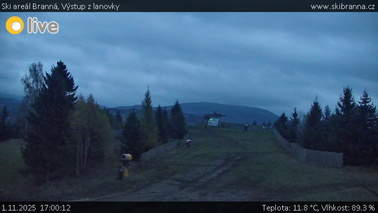 Ski areál Branná - Výstup z lanovky - 1.11.2025 v 17:00 Ski areál Branná - Výstup z lanovky - 1.11.2025 v 17:00