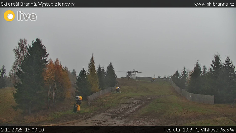 Ski areál Branná - Výstup z lanovky - 2.11.2025 v 16:00 Ski areál Branná - Výstup z lanovky - 2.11.2025 v 16:00