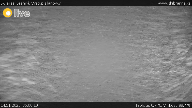 Ski areál Branná - Výstup z lanovky - 14.11.2025 v 05:00