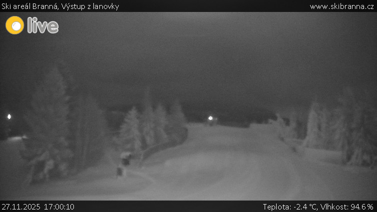 Ski areál Branná - Výstup z lanovky - 27.11.2025 v 17:00