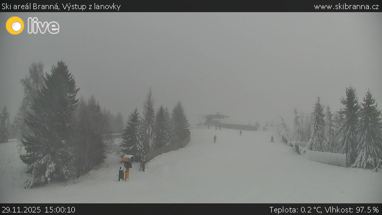 Ski areál Branná - Výstup z lanovky - 29.11.2025 v 15:00
