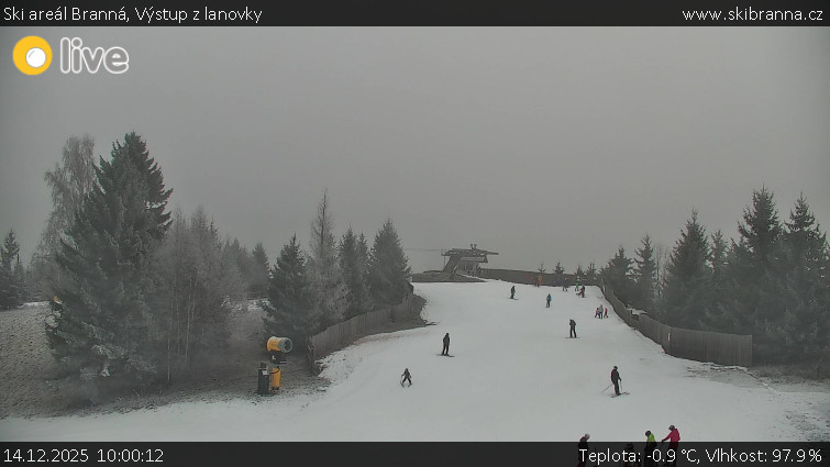 Ski areál Branná - Výstup z lanovky - 14.12.2025 v 10:00