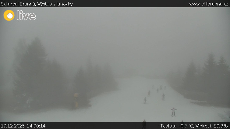 Ski areál Branná - Výstup z lanovky - 17.12.2025 v 14:00