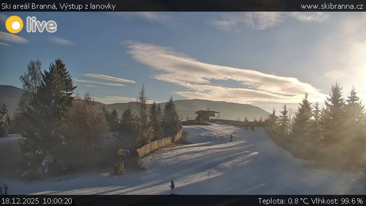 Ski areál Branná - Výstup z lanovky - 18.12.2025 v 10:00