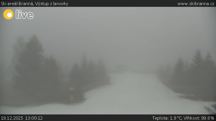 Ski areál Branná - Výstup z lanovky - 19.12.2025 v 13:00