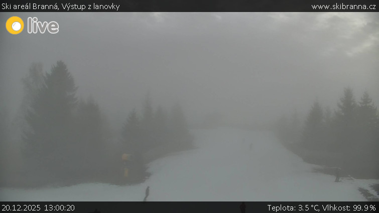 Ski areál Branná - Výstup z lanovky - 20.12.2025 v 13:00