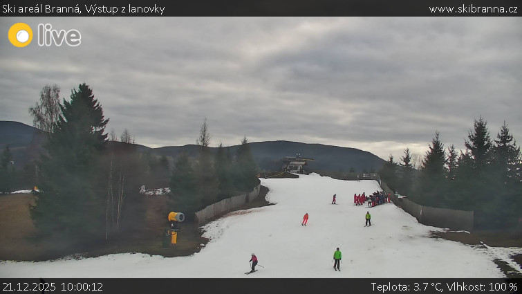 Ski areál Branná - Výstup z lanovky - 21.12.2025 v 10:00