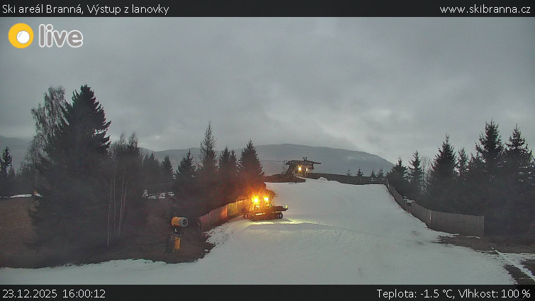 Ski areál Branná - Výstup z lanovky - 23.12.2025 v 16:00