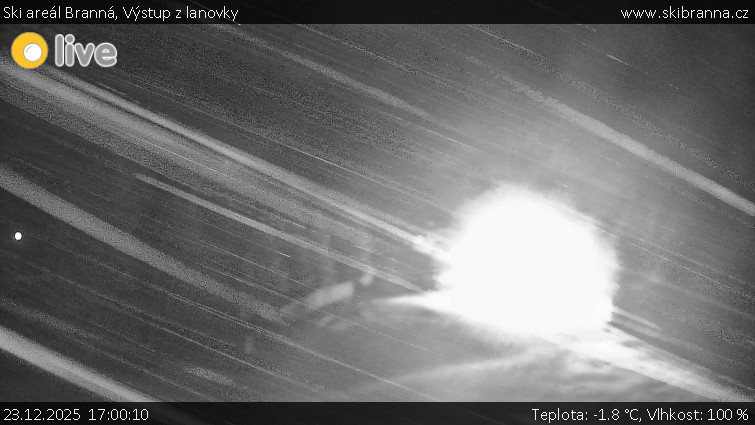 Ski areál Branná - Výstup z lanovky - 23.12.2025 v 17:00