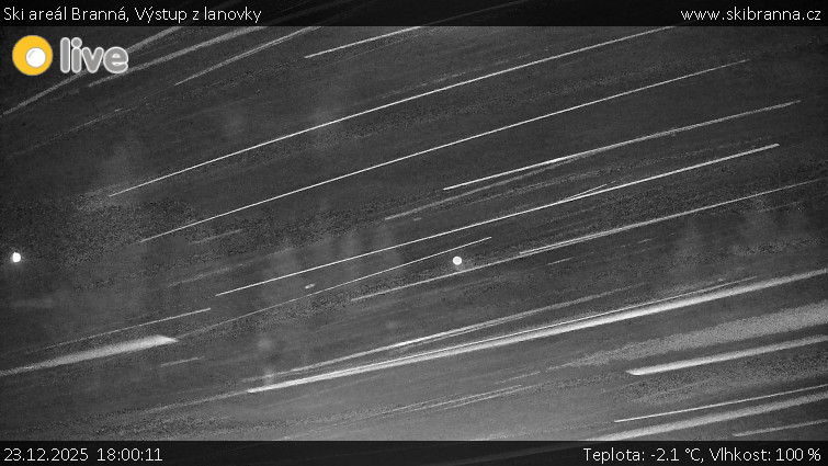 Ski areál Branná - Výstup z lanovky - 23.12.2025 v 18:00