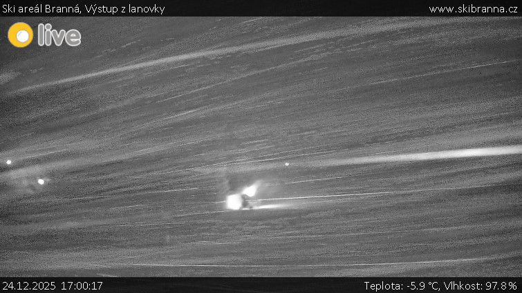 Ski areál Branná - Výstup z lanovky - 24.12.2025 v 17:00