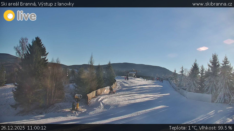 Ski areál Branná - Výstup z lanovky - 26.12.2025 v 11:00