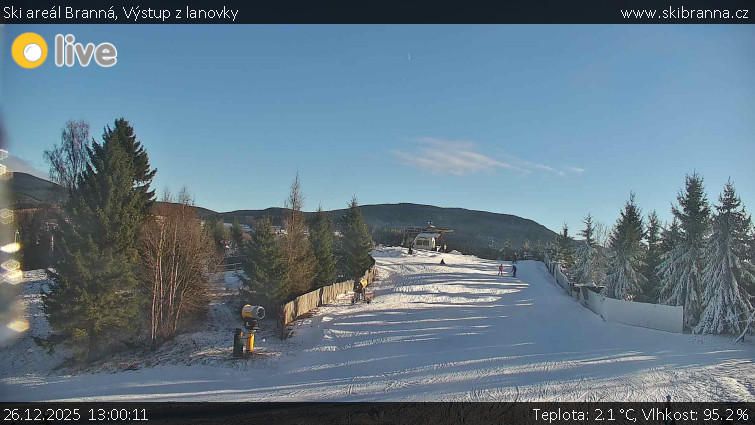 Ski areál Branná - Výstup z lanovky - 26.12.2025 v 13:00