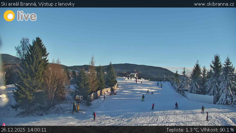 Ski areál Branná - Výstup z lanovky - 26.12.2025 v 14:00