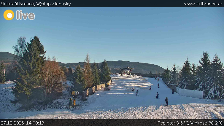 Ski areál Branná - Výstup z lanovky - 27.12.2025 v 14:00