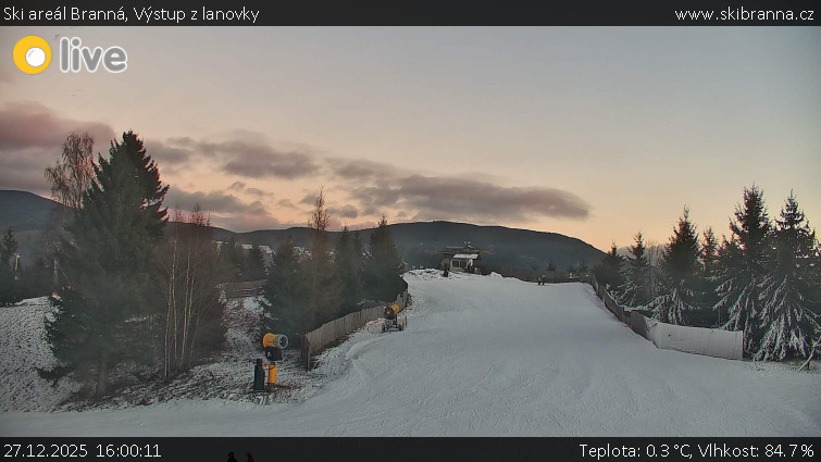 Ski areál Branná - Výstup z lanovky - 27.12.2025 v 16:00