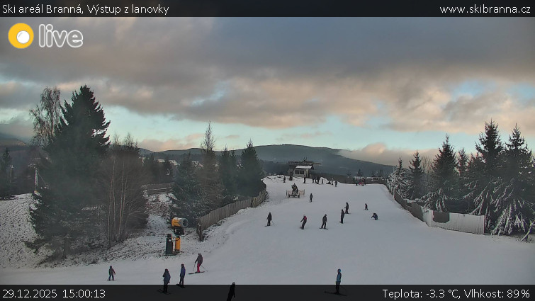 Ski areál Branná - Výstup z lanovky - 29.12.2025 v 15:00