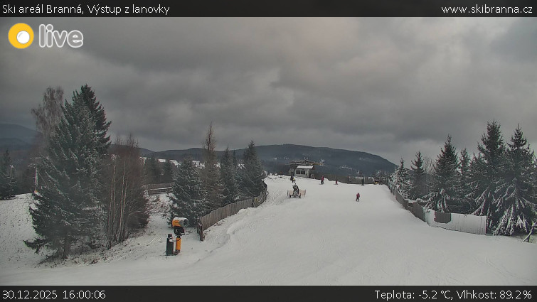 Ski areál Branná - Výstup z lanovky - 30.12.2025 v 16:00