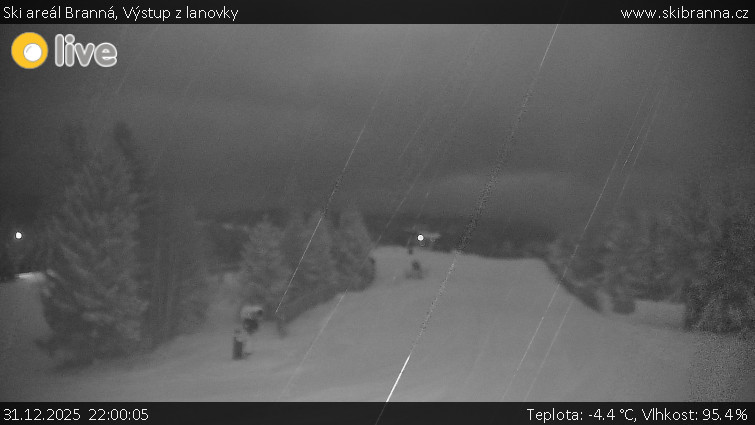 Ski areál Branná - Výstup z lanovky - 31.12.2025 v 22:00