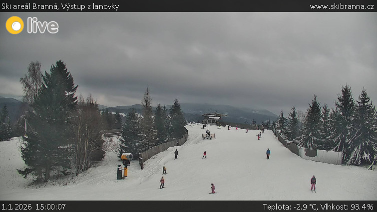 Ski areál Branná - Výstup z lanovky - 1.1.2026 v 15:00