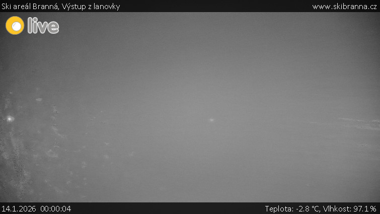 Ski areál Branná - Výstup z lanovky - 14.1.2026 v 00:00