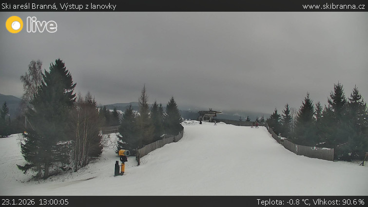 Ski areál Branná - Výstup z lanovky - 23.1.2026 v 13:00
