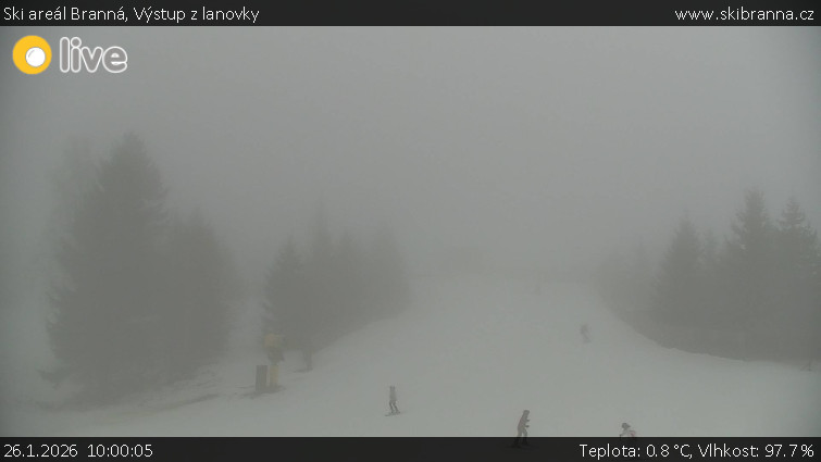 Ski areál Branná - Výstup z lanovky - 26.1.2026 v 10:00