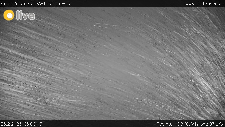 Ski areál Branná - Výstup z lanovky - 26.2.2026 v 05:00