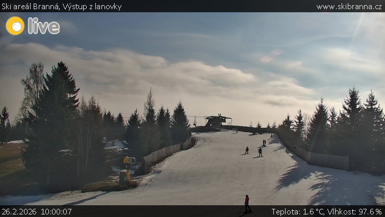 Ski areál Branná - Výstup z lanovky - 26.2.2026 v 10:00