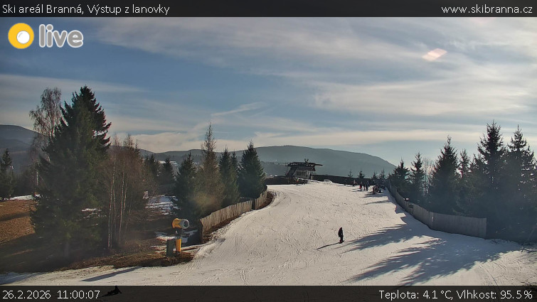 Ski areál Branná - Výstup z lanovky - 26.2.2026 v 11:00