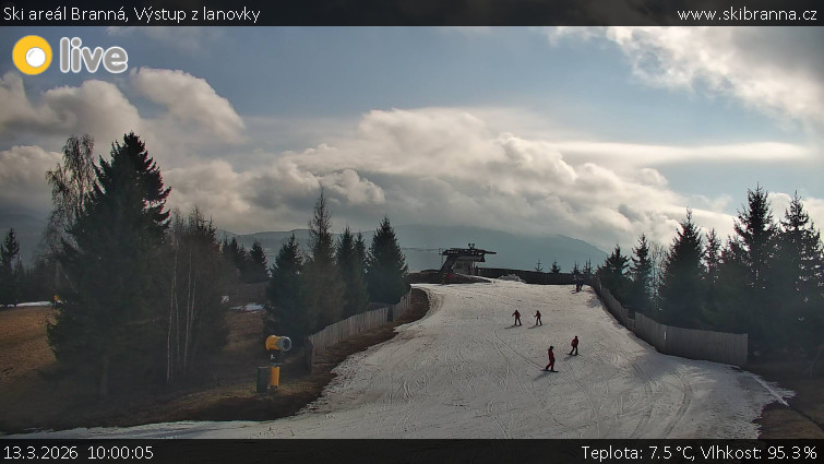 Ski areál Branná - Výstup z lanovky - 13.3.2026 v 10:00
