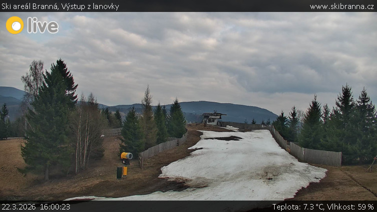 Ski areál Branná - Výstup z lanovky - 22.3.2026 v 16:00