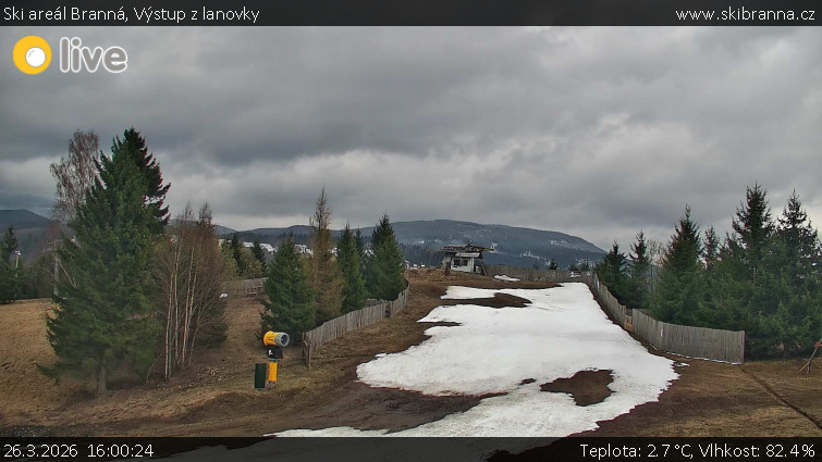 Ski areál Branná - Výstup z lanovky - 26.3.2026 v 16:00