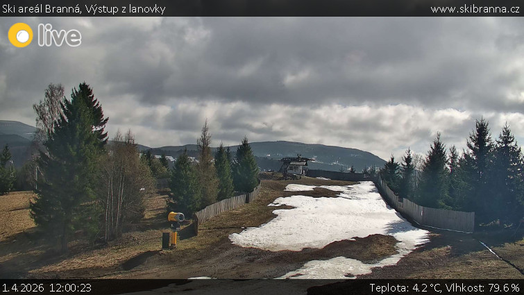 Ski areál Branná - Výstup z lanovky - 1.4.2026 v 12:00
