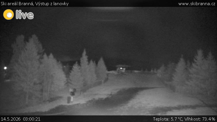 Ski areál Branná - Výstup z lanovky - 14.5.2026 v 03:00