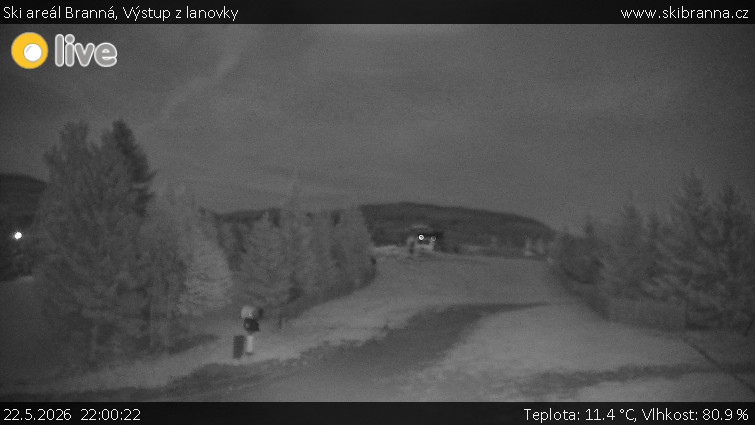 Ski areál Branná - Výstup z lanovky - 22.5.2026 v 22:00