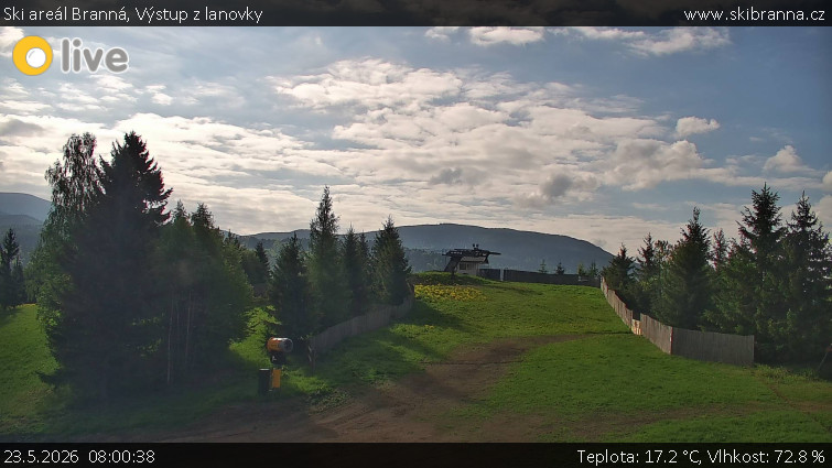 Ski areál Branná - Výstup z lanovky - 23.5.2026 v 08:00