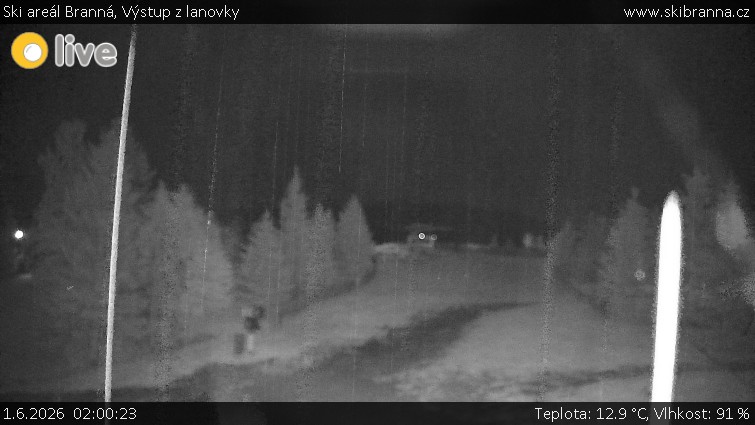 Ski areál Branná - Výstup z lanovky - 1.6.2026 v 02:00