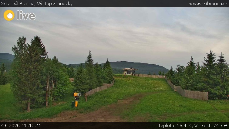 Ski areál Branná - Výstup z lanovky - 4.6.2026 v 20:12